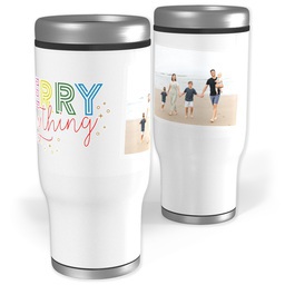 Stainless Steel Tumbler, 14oz with Colorful Holiday design