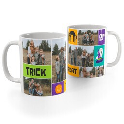 White Photo Mug, 11oz with Halloween Fun design