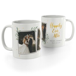 White Photo Mug, 11oz with Happily Ever After design