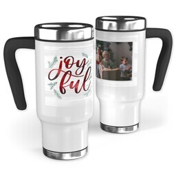 14oz Stainless Steel Travel Photo Mug with Merry Lettering design