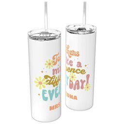 Personalized Tumbler with Straw with Retro Tumbler design