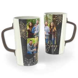 12oz Cafe Mug with Snowflake Corners design