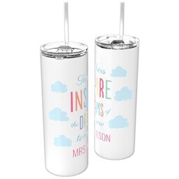 Personalized Tumbler with Straw with Inspire Dreams design