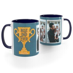 Blue Handle Photo Mug, 11oz with And the Award Goes to Dad design