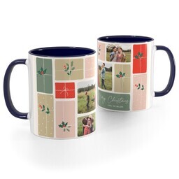 Blue Handle Photo Mug, 11oz with Cuddle Up To Christmas design