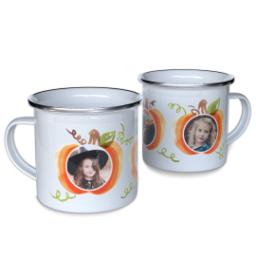 Thumbnail for Personalized Enamel Campfire Mugs with Family Pumpkin Patch design 1