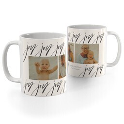 White Photo Mug, 11oz with Joyful Joyful design