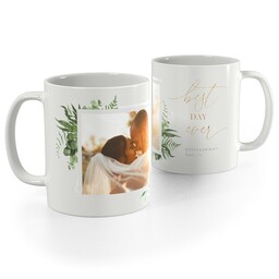 White Photo Mug, 11oz with Micro Wedding design