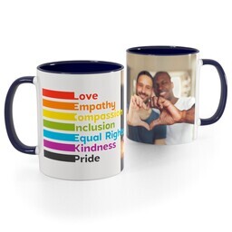 Blue Handle Photo Mug, 11oz with Rainbow Tribe design