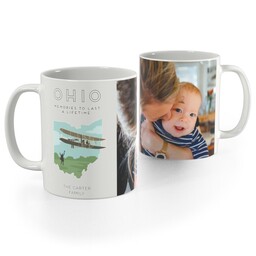 White Photo Mug, 11oz with Scenic View Ohio design