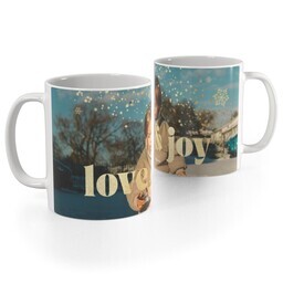 White Photo Mug, 11oz with Snowy Winter Love design