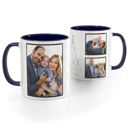 Blue Handle Photo Mug, 11oz with Simple Christmas Tree design