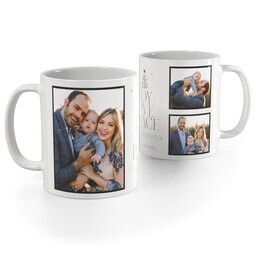 White Photo Mug, 11oz with Simple Christmas Tree design