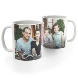 White Photo Mug, 11oz with Love Hearts Full Photo design