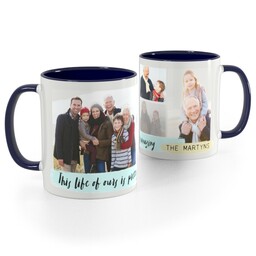 Blue Handle Photo Mug, 11oz with Amazing Life design