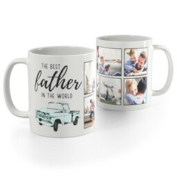 White Photo Mug, 11oz with Best Father design