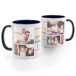 Blue Handle Photo Mug, 11oz with Best Grandpa Ever Collage design