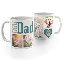 White Photo Mug, 11oz with Dog Dad design