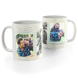 White Photo Mug, 11oz with Family Scrapbook design