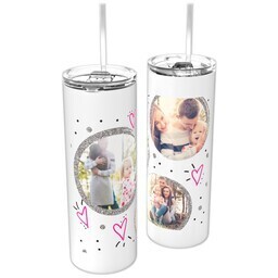 Personalized Tumbler with Straw with Fun Cirlces design