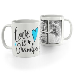 White Photo Mug, 11oz with Grandpa Hearts design