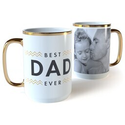 Gold Photo Mug, 15oz with Heart of Gold Dad design