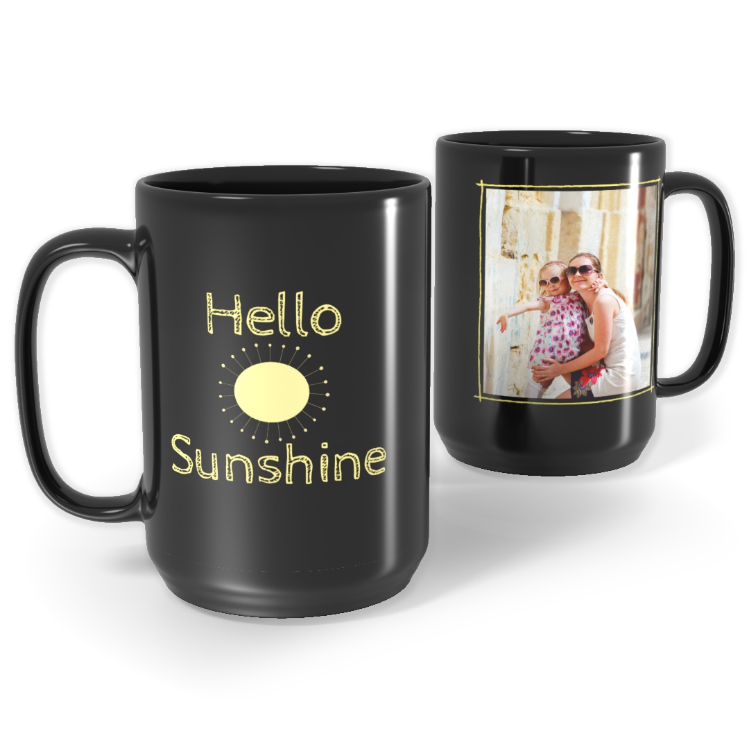 Hello Sunshine Oversized Clear Coffee Mug, Trendy Coffee Mug