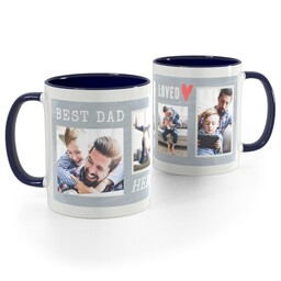 Blue Handle Photo Mug, 11oz with Loved Hero design