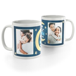 White Photo Mug, 11oz with Love You To The Moon design