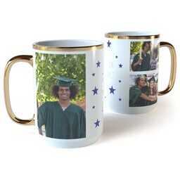 Gold Photo Mug, 15oz with Reach for the Stars design