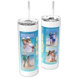 Personalized Tumbler with Straw with Vacation Mode design