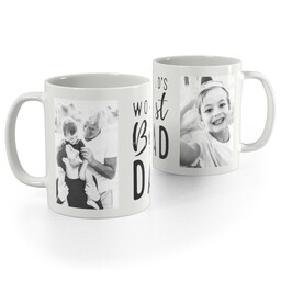 White Photo Mug, 11oz with World's Best Dad design
