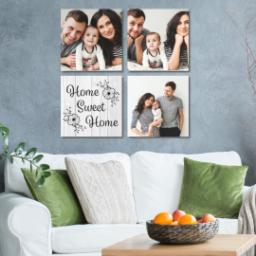 Thumbnail for 4 Piece Multi-Piece Canvas (34" x 34") with Four Square: Home Sweet Home design 4