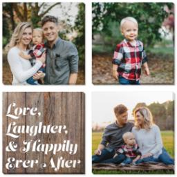 Thumbnail for 4 Piece Multi-Piece Canvas (34" x 34") with Four Square: Love, Laughter & Ever After design 1
