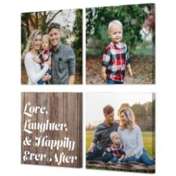 Thumbnail for 4 Piece Multi-Piece Canvas (34" x 34") with Four Square: Love, Laughter & Ever After design 2
