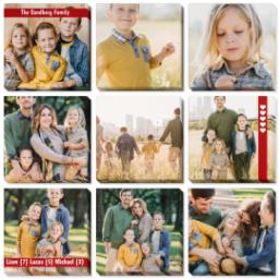 Thumbnail for 9 Piece Multi-Piece Canvas (31" x 31") with Nine Photo Burst: Red Ribbons design 1