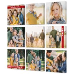 Thumbnail for 9 Piece Multi-Piece Canvas (31" x 31") with Nine Photo Burst: Red Ribbons design 2