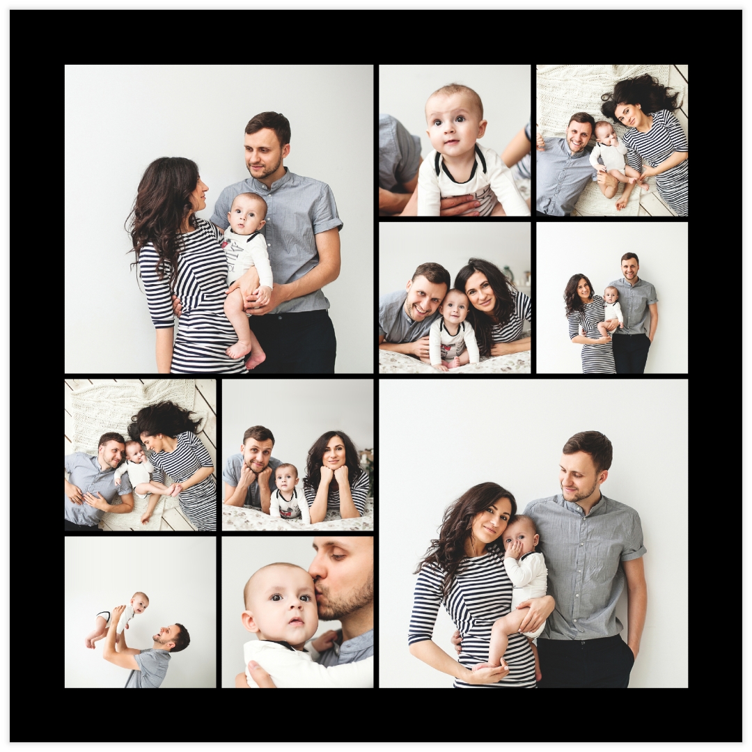 12x12 Photo Canvas Print - Family Photo Montage