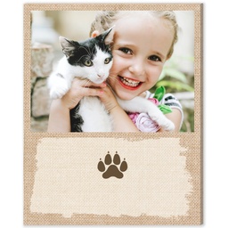 8x10 Desk Canvas with Burlap Pawprint design