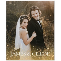 8x10 Desk Canvas with Gold Glitter Wedding design