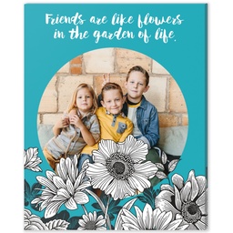 8x10 Desk Canvas with Friendship Flowers design