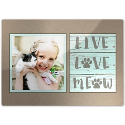 Metal Print 5x7 with Live Love Meow design