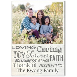 5x7 Desk Canvas with Loving Caring Family Name design