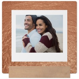 5x5 Square Metal Print With Stand with Rose Gold Frame design