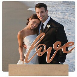 5x5 Square Metal Print With Stand with Copper Love design