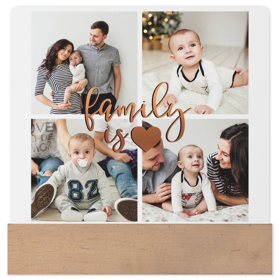 Square Metal Prints With Stand, Family is Love