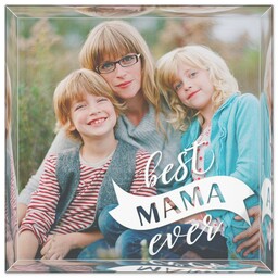 4x4 Glossy Acrylic Block with Best Mama Ever design