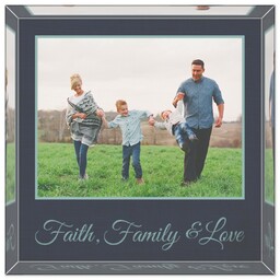 4x4 Glossy Acrylic Block with Faith Family Love design