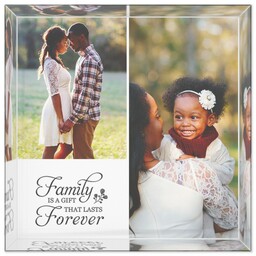 4x4 Glossy Acrylic Block with Family Forever design