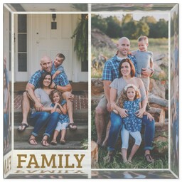 4x4 Glossy Acrylic Block with Family Rustic design